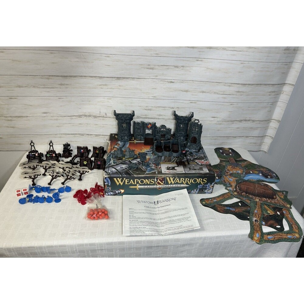 Complete! 1994 Pressman Weapons And Warriors Castle Combat Set Game Mid-Evil